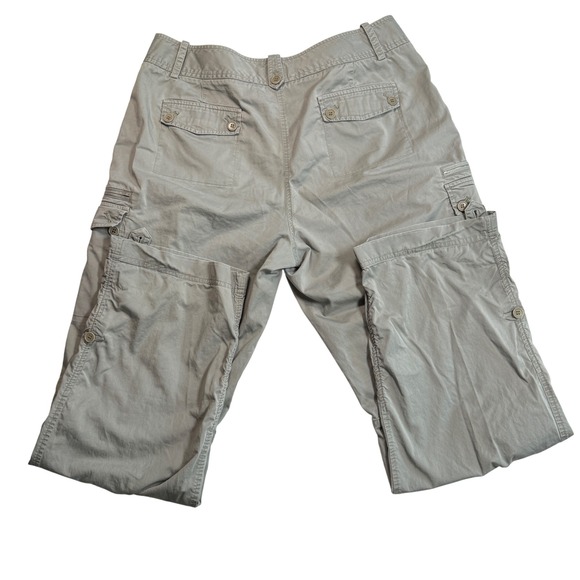 Talbots Signature Women Khaki Cargo Capri Pants Size 12 Zip Pockets - Picture 3 of 10